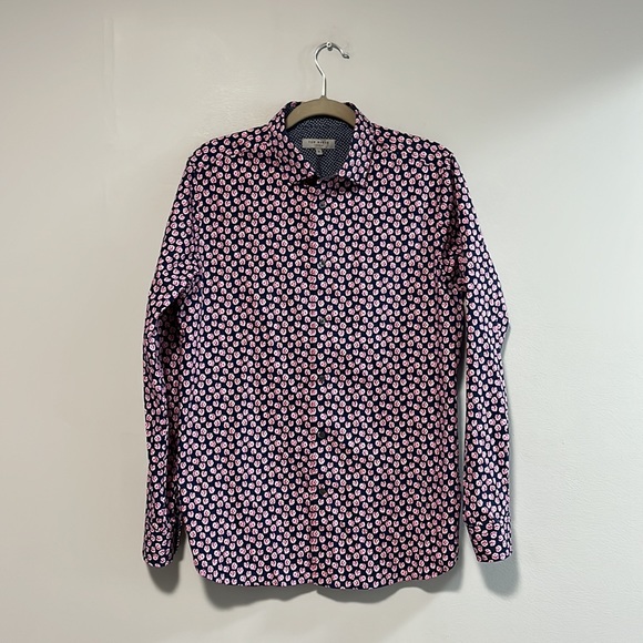Ted Baker Rose Long Sleeve Button Down Shirt size 3 - Picture 3 of 4